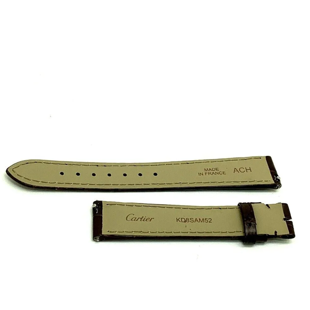 Cartier Women's Watch Replacement Band Brown Alligator Strap 16mm KD8SAM52